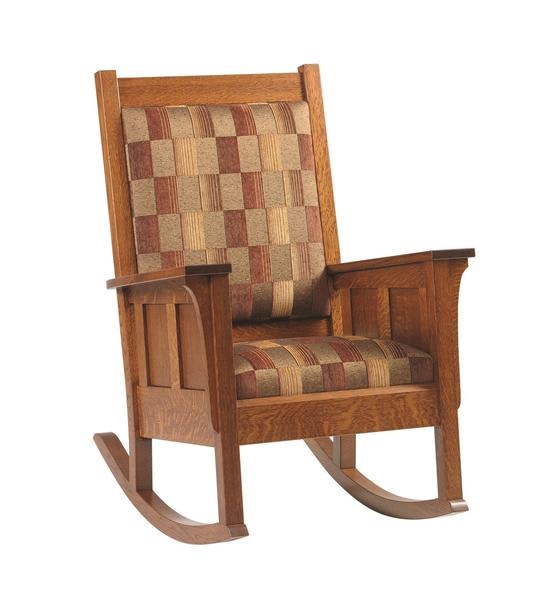 Amish-Shaker-Rocker with Hardwoods Construction and choice of Upholstery