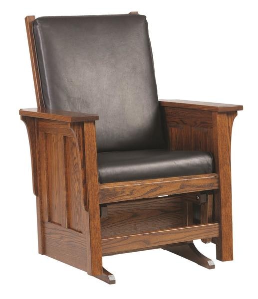 Amish Waverly Glider Chair with Mortise and Tenon Construction and Heavy-Duty Underside Webbing.
