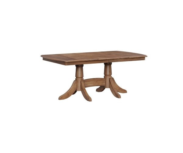 Amish Handcrafted Solid Wood Aurora Double Pedestal Dining Table