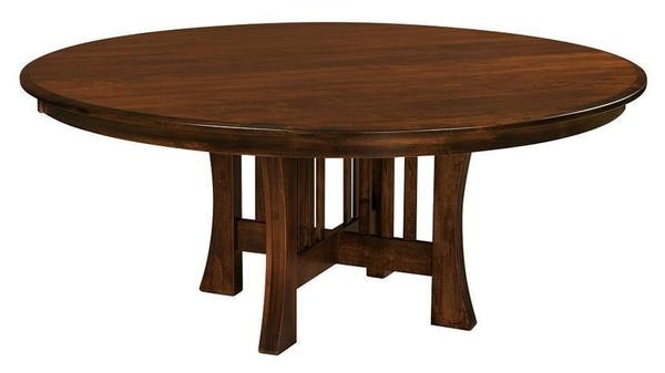 Amish Handcrafted Solid Wood Mission Arts & Crafts Round Dining Table