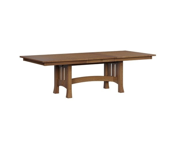 Amish Handcrafted Bennington Mission Trestle Dining Table