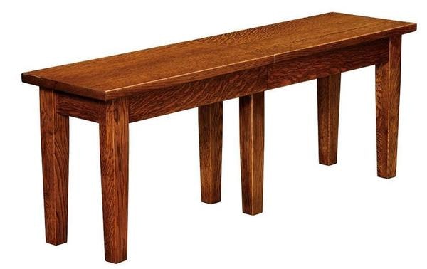 Amish Custom Bridgeport Solid Wood Backless Dining Bench with Extension Option