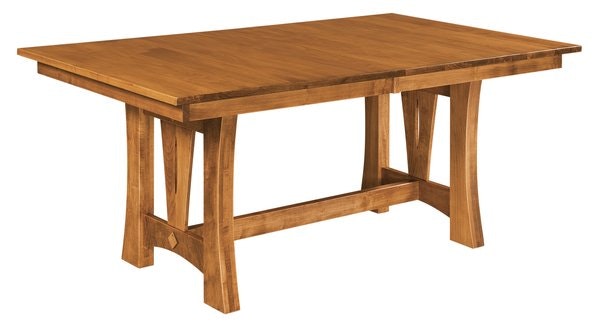 Amish Stowe Contemporary Trestle Dining Table