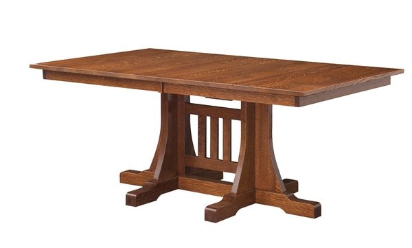 Amish Cumberland Mission Double Pedestal Dining Table