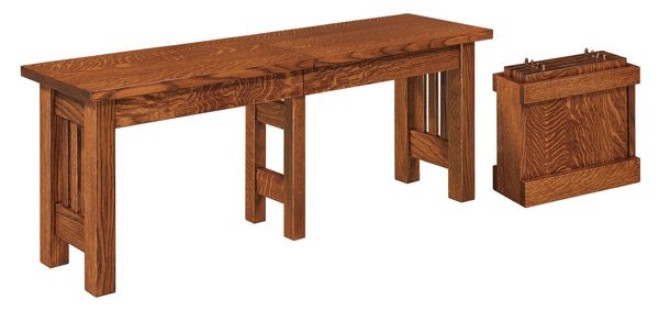 Amish Classic Mission Backless Dining Bench