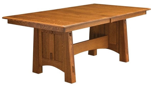 Amish Solid Wood Mills Creek Mission Trestle Dining Table