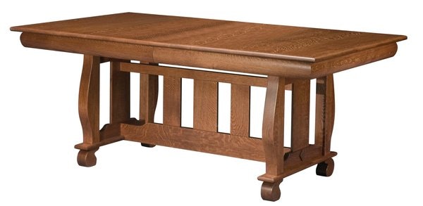 Amish Solid Wood Irving Trestle Dining Room Table