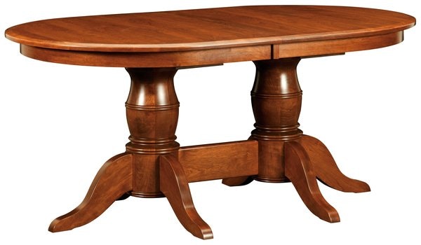 Amish Made Milwaukee Classic Double Pedestal Dining Table