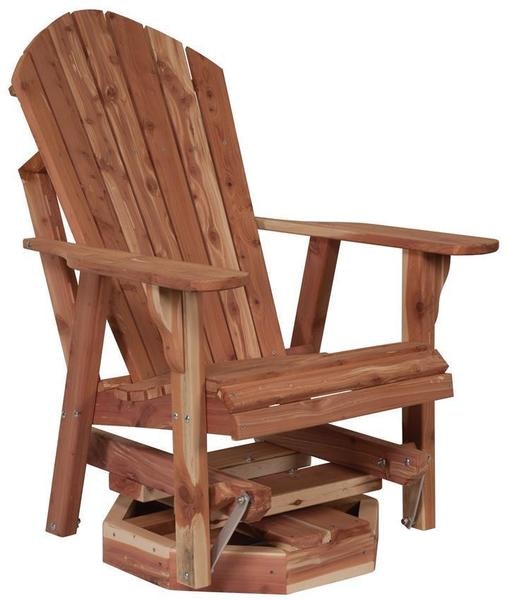 Amish Cedar Wood Adirondack Swivel Glider Chair