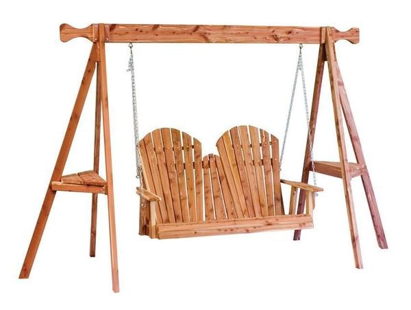 Amish Cedar Adirondack Swing and Swing Stand Set