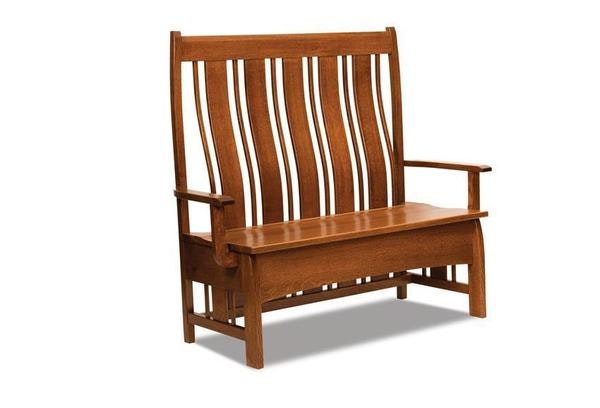 Amish Oilton Bench Shown in QSWO with Michaels Cherry