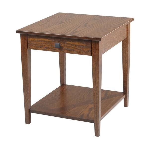 Amish Caliber Shaker End Table with Shelf