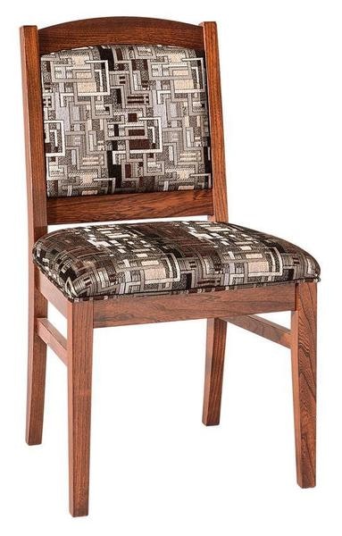 Amish New Haven Dining Chair no arms abstract black and white fabric seat and back
