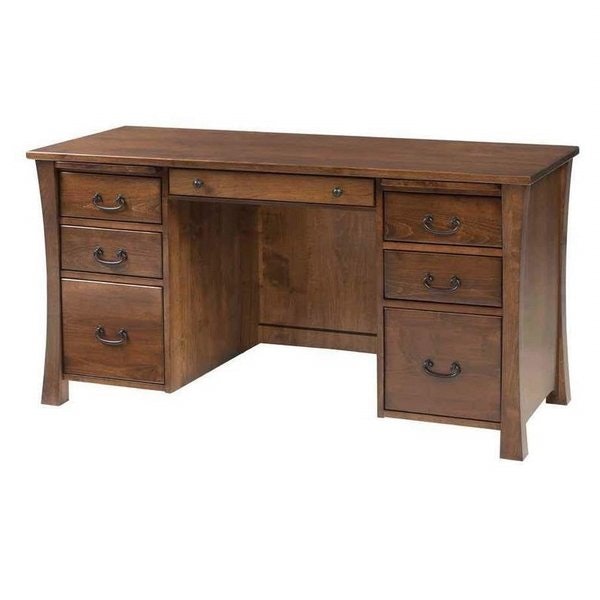 Amish Cedar Creek Credenza Desk with Optional Hutch Top