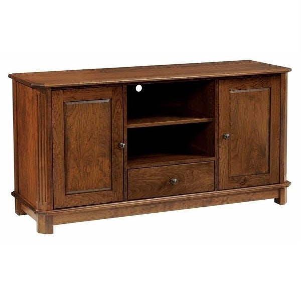 Amish Franchi TV Stand with Two Doors & One Drawer