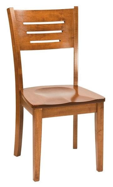 Amish Jericho Dining Chair With open Lower Back And Top Back Support With Three Slits