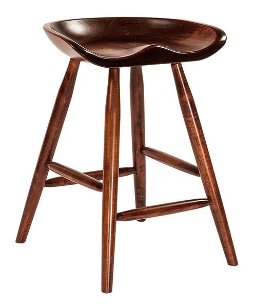 Amish Winslow Mid-Century Modern Saddle Stool