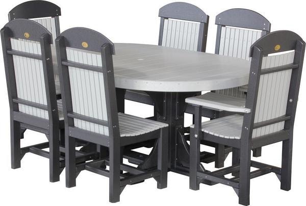 LuxCraft Poly Captain Chair Oval Dining Set