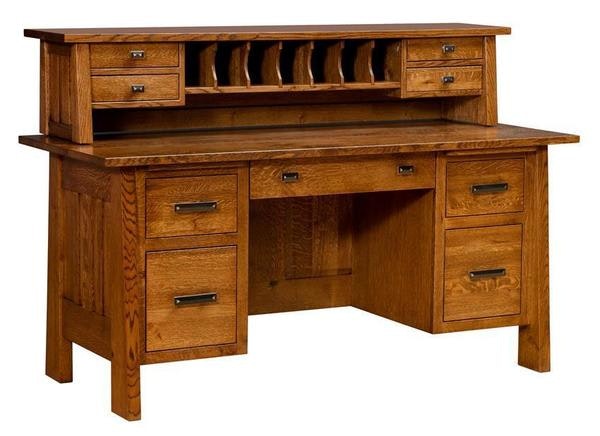 Amish Meridian Desk with Optional Topper