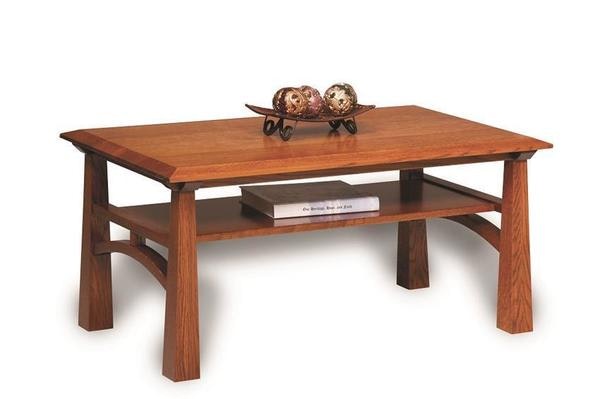 Amish 42 Wide Vivid Coffee Table with Underneath Shelf