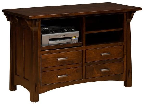 Amish Balmora Mission Printer Stand with Lateral File Cabinet