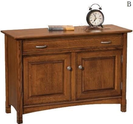 Amish 42 Wide Crest Sofa Table Storage Cabinet with 2 Doors and 1 Drawer