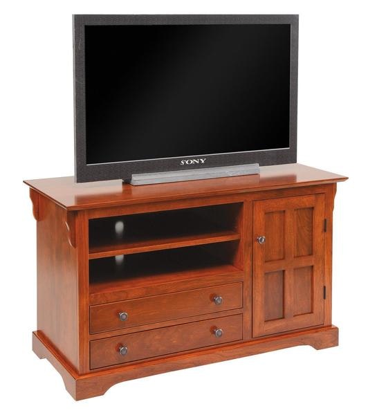 Amish TV Stand with Door and Drawers