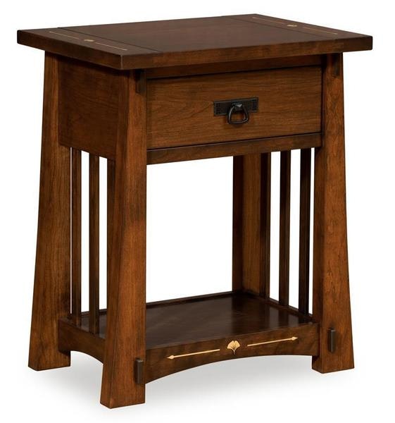 Amish Malpais Nightstand with Open Slat