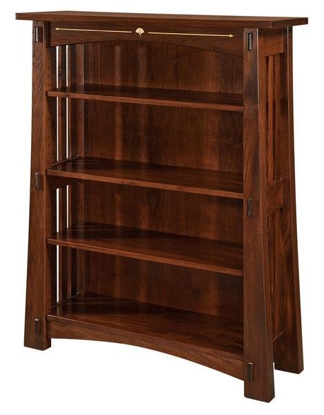 Amish Malpais Mission Bookcase with Inlays
