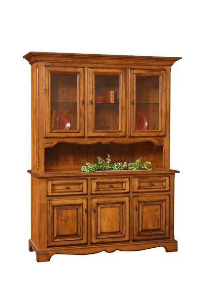 Amish Grafton 63 Dining Hutch shown in Brown Maple Wood with Antiquated S-14 Stain