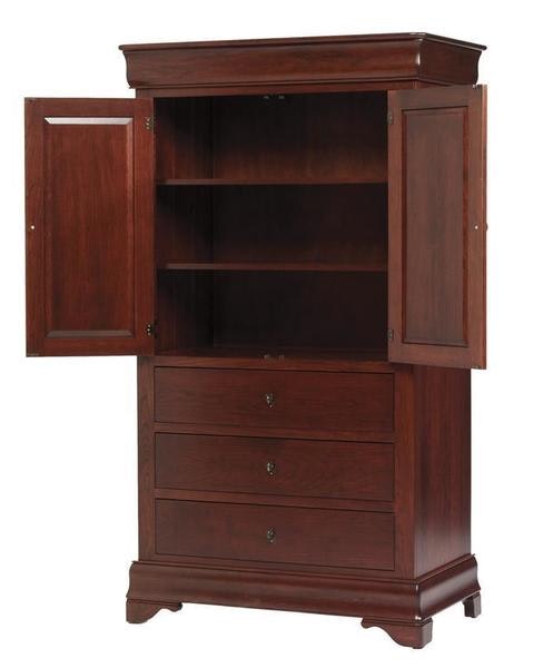 Amish 41 Wide San Marco Armoire Shown in Cherry with Laura’s Cherry Finish