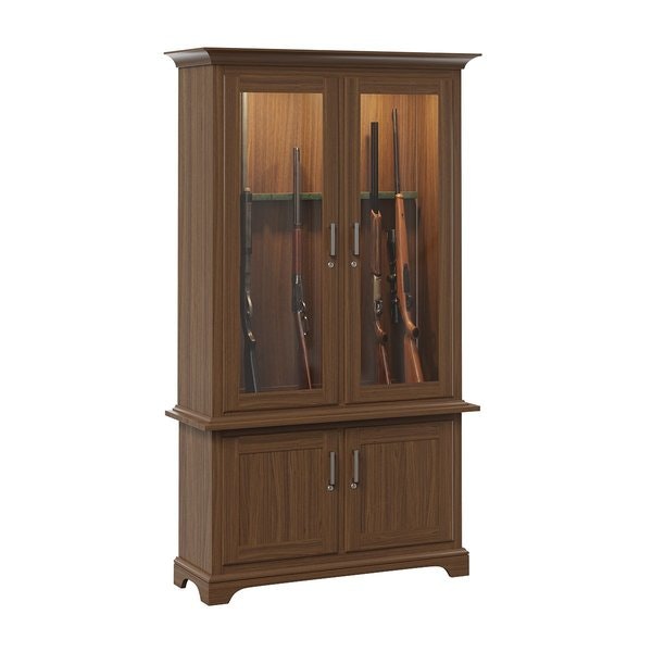 Amish Traditional Solid Wood Gun Cabinet - DutchCrafters Exclusive