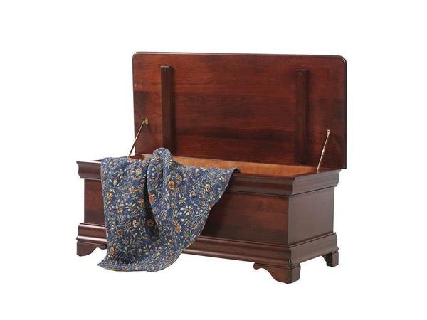 Amish San Marco Hope Chest Shown in Cherry with Laura’s Cherry Finish