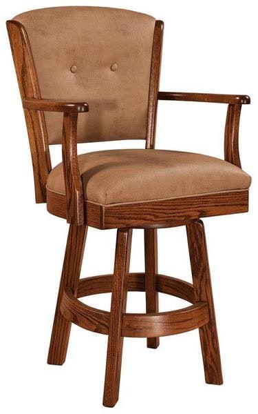 Amish Lyndhurst Upholstered Swivel Counter and Bar Stool