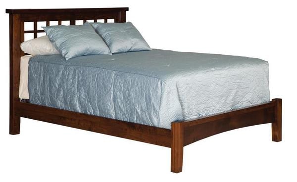 Amish American Made Mackay Mission Slat Bed with Low Footboard