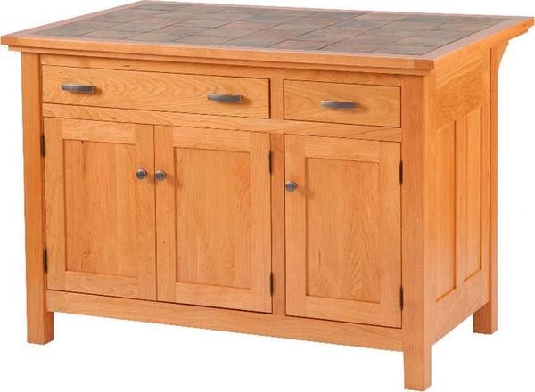 Basil Mission 48" Solid Wood Kitchen Island with Three Doors & Two Drawers