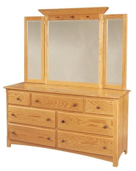 Amish Solid Wood Devonport Mission 66" Dresser with Optional Mirror