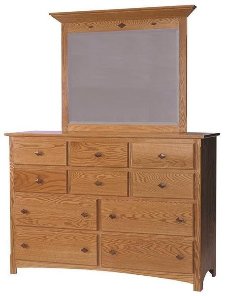 Amish Solid Wood Devonport Mission Dresser with Optional Mirror