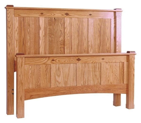 Amish Solid Wood Devonport Mission Panel Bed with Standard Footboard