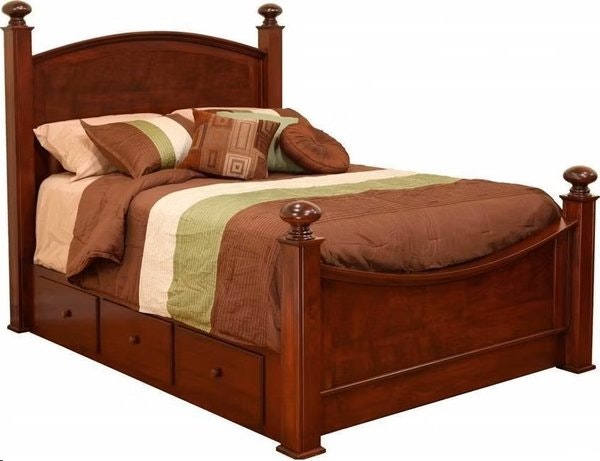 Amish Luellen Four Post Storage Bed