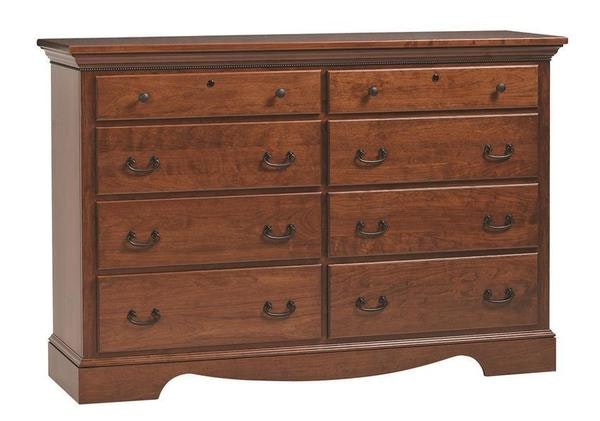 Amish American Made Risling Eight Drawer Dresser with Optional Mirror