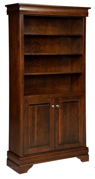 Amish Wilcox Bookcase with Cabinet Base