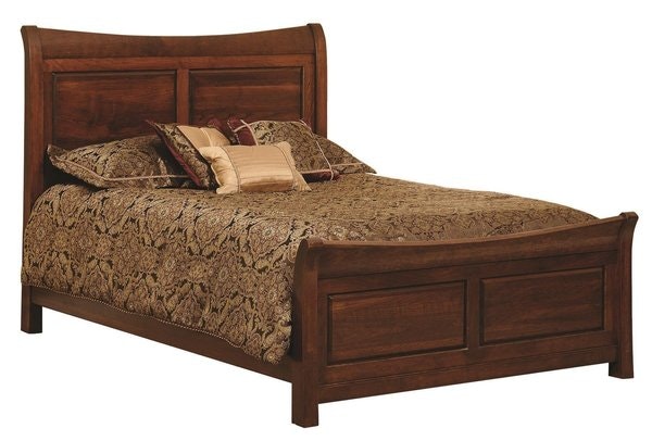 Amish Malune Bevel Panel Sleigh Bed