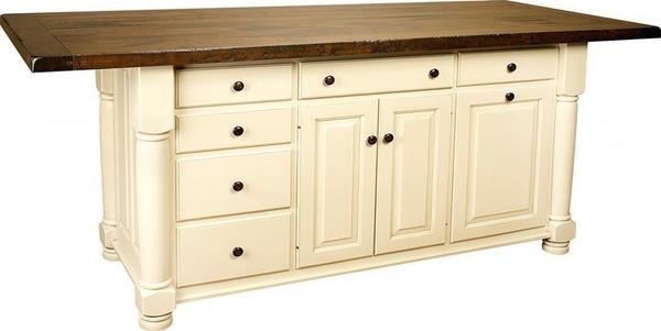 Rosemary French Farmhouse 62" Solid Wood Kitchen Island