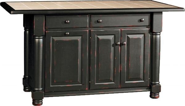 Rosemary French Farmhouse Solid Wood Kitchen Island with Two Drawers