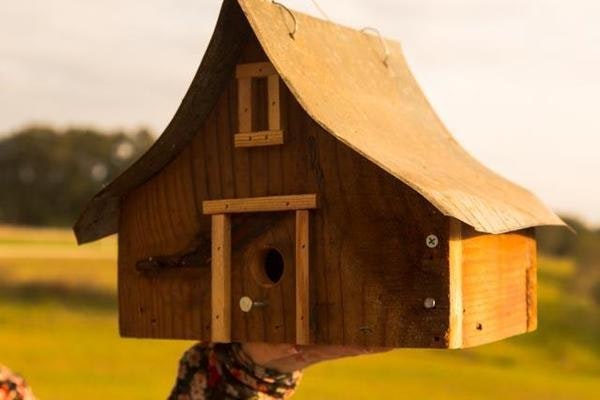 Amish Handcrafted Rustic Wood Barn-Style Bird House