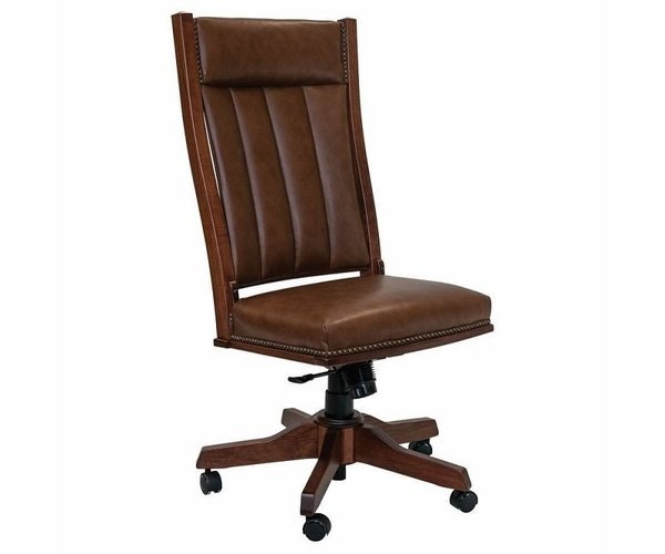 Amish Mission Upholstered Armless Office Chair with Wheels