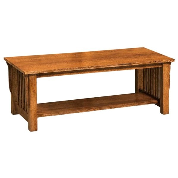 Amish Oroville Mission 48 Rectangular Coffee Table with Mortise and Tenon Construction with Optional  Lift Top.