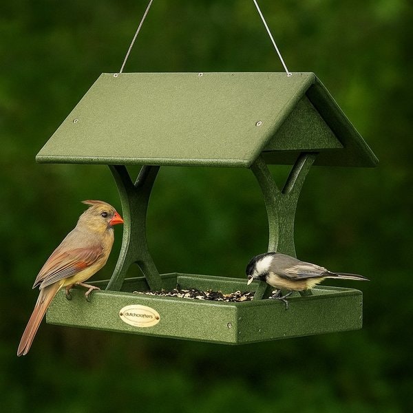 Amish Poly Fly-Thru Bird Feeder - Made in the USA