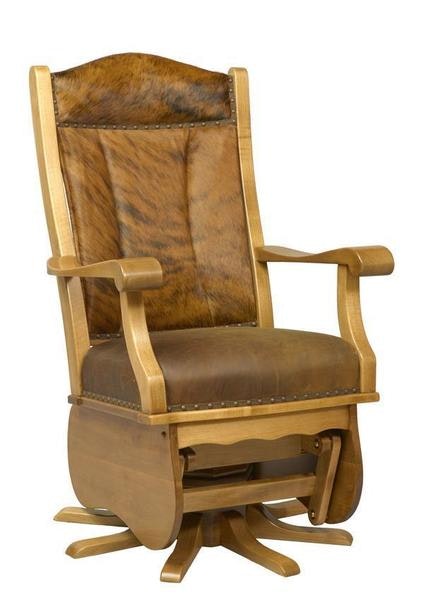 Amish Millinocket Swivel Glider Chair with 8-Leg Base